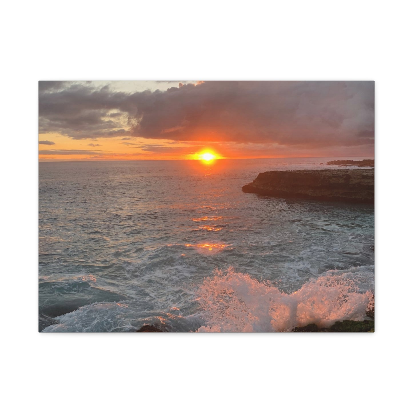 Hyacinth Photography “Sunset on Oahu” Matte Canvas, Stretched, 1.25"