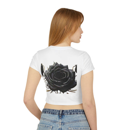 Hyacinth Black Rose Women's Baby Tee