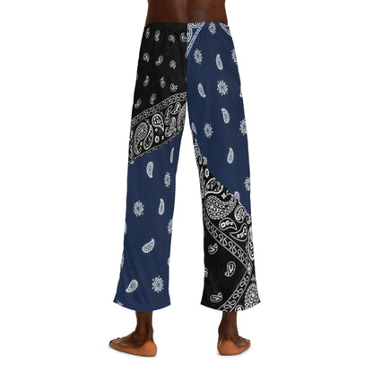 Men's Pajama Pants - Hyacinth Collective Hy6 Black and Blue Bandannas with floral Hy6 logo