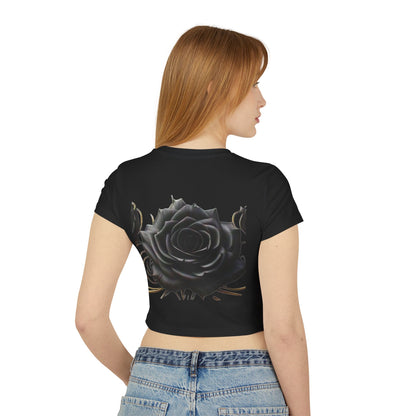 Hyacinth Black Rose Women's Baby Tee