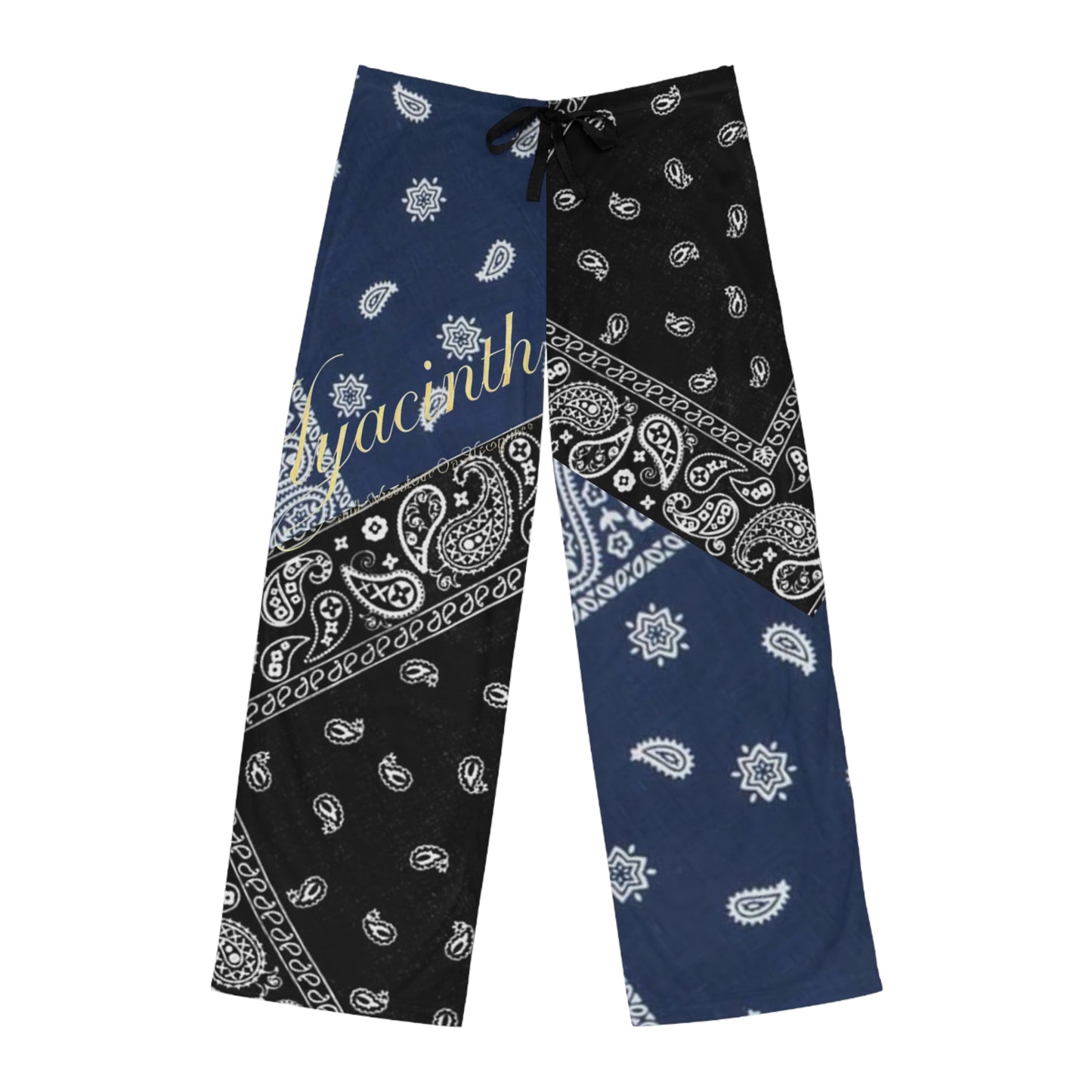 Men's Pajama Pants - Hyacinth Collective Hy6 Black and Blue Bandannas with floral Hy6 logo