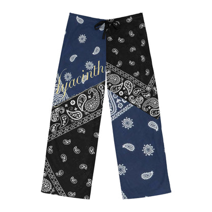 Men's Pajama Pants - Hyacinth Collective Hy6 Black and Blue Bandannas with floral Hy6 logo