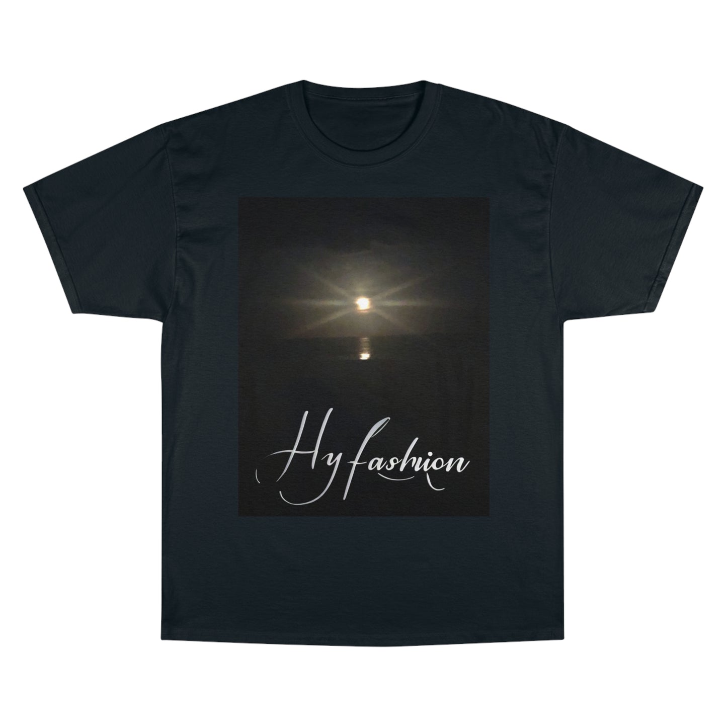 Hyfashion designed the Champion T-Shirt with a phot of the Ocean at night