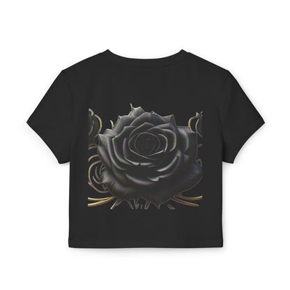 Hyacinth Black Rose Women's Baby Tee