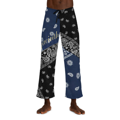 Men's Pajama Pants - Hyacinth Collective Hy6 Black and Blue Bandannas with floral Hy6 logo